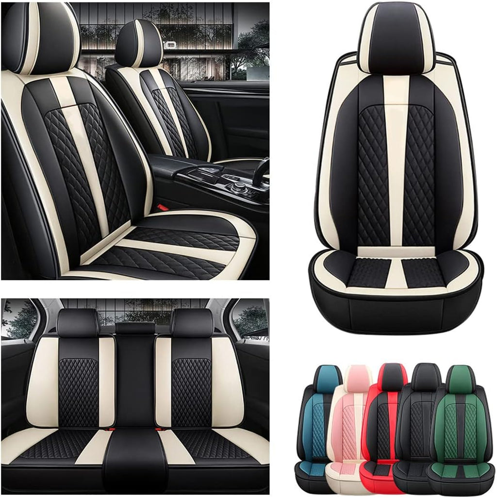 Car Seat Covers 5-Seat Black Beige I260