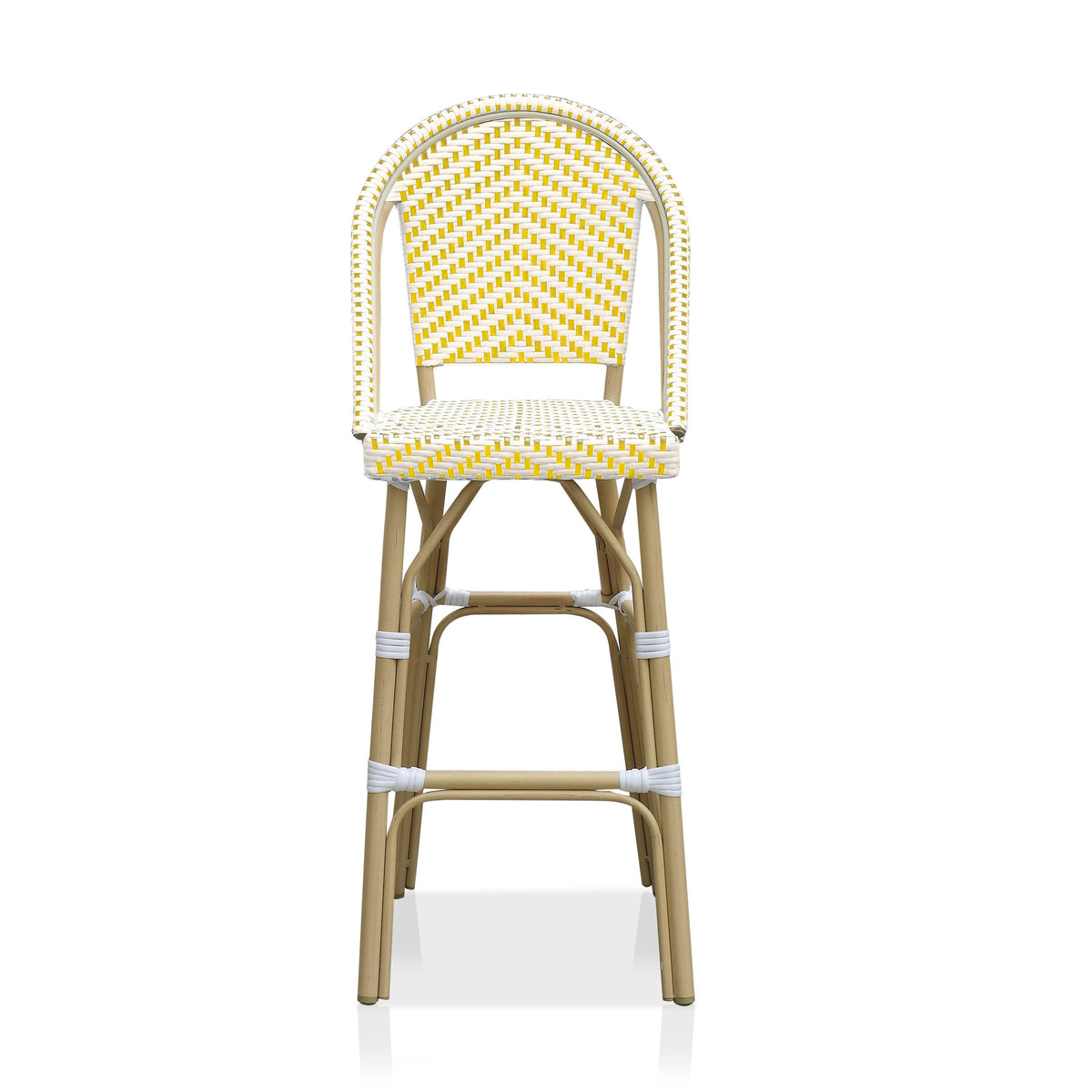 Natural Tone Patio Bar Chairs Set of 2 D77771