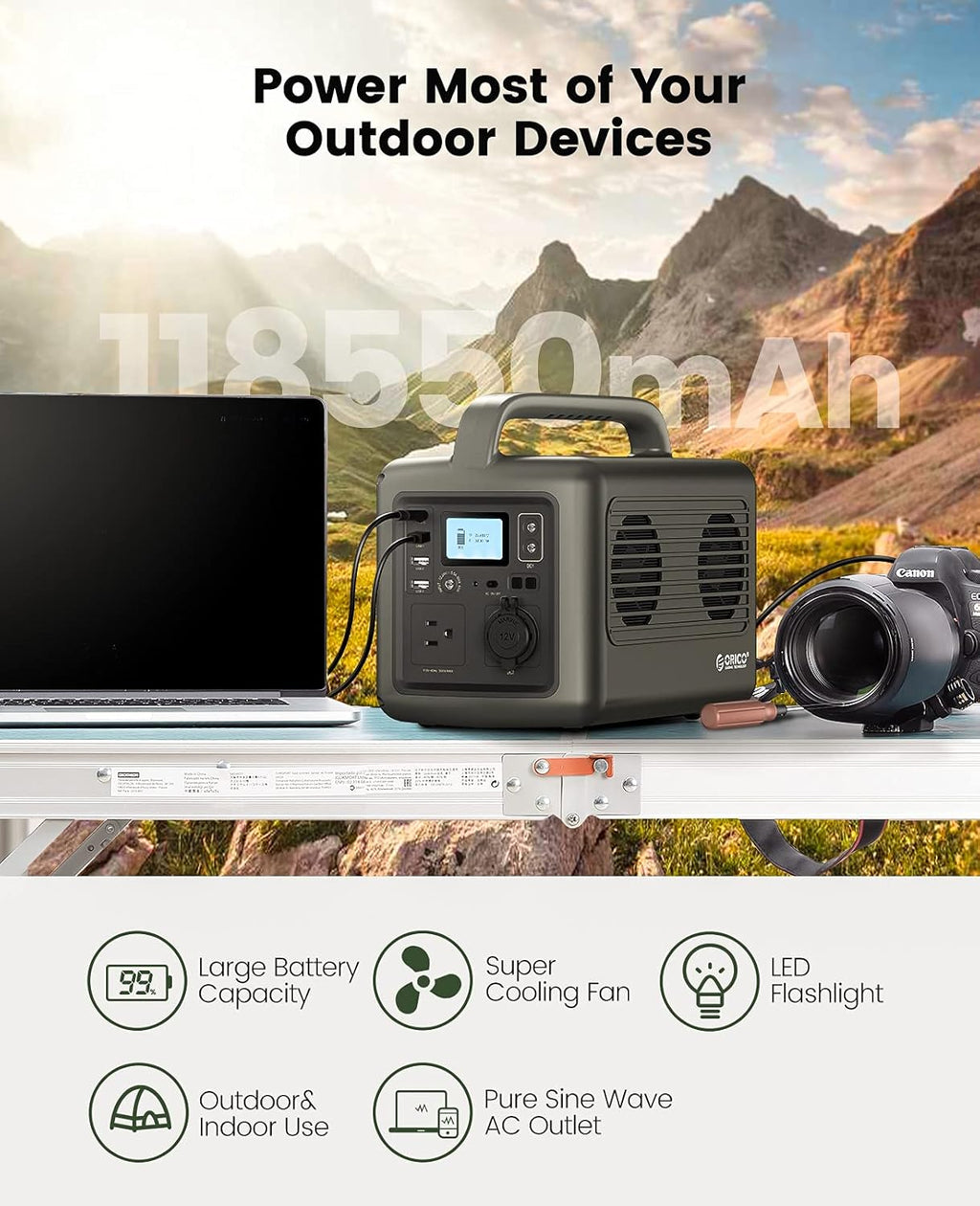 Portable Power Station 300W 427Wh Solar Generator A806559