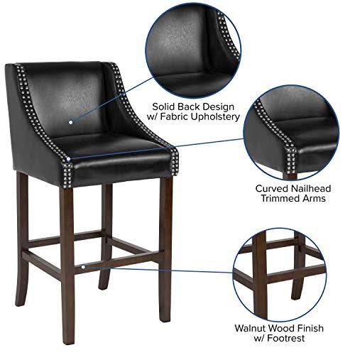 2 Pk. Walnut Barstool with Black Leather J241