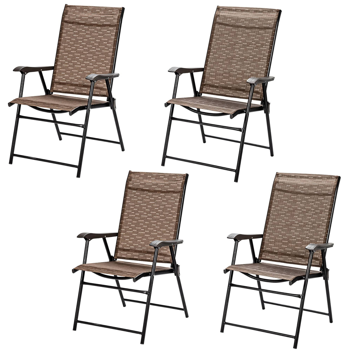 4 Piece Outdoor Patio Folding Chair with Armrest R4656