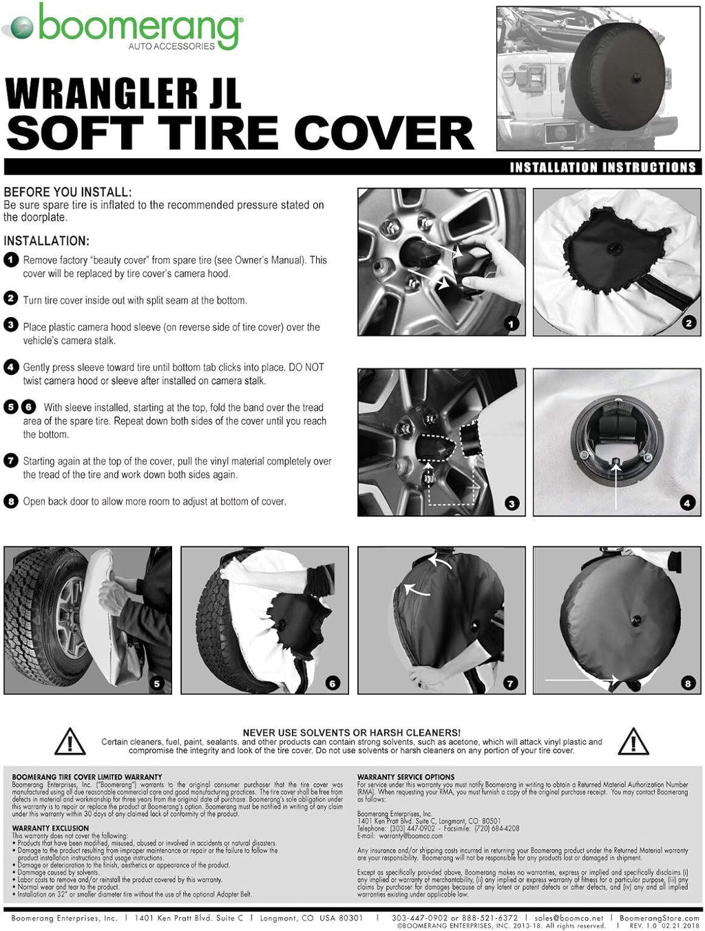 Soft Tire Cover for Jeep Wrangler JL Pack of 2 Q950428