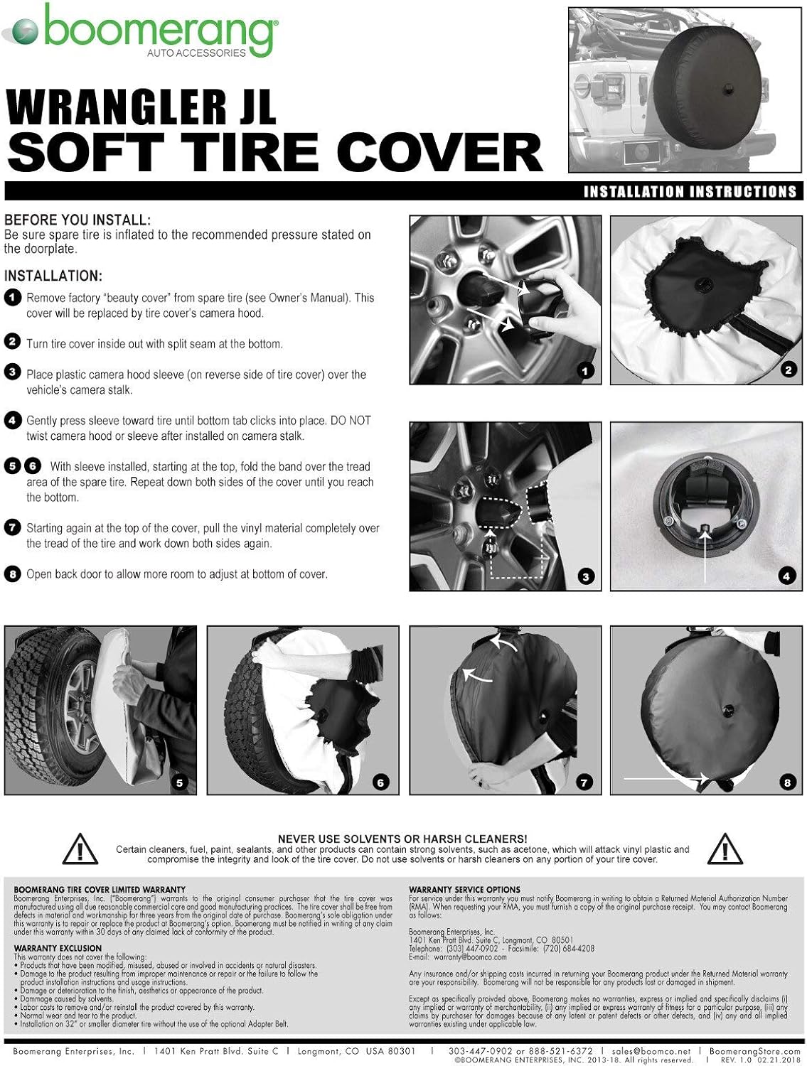 Soft Tire Cover for Jeep Wrangler JL Pack of 2 Q950428