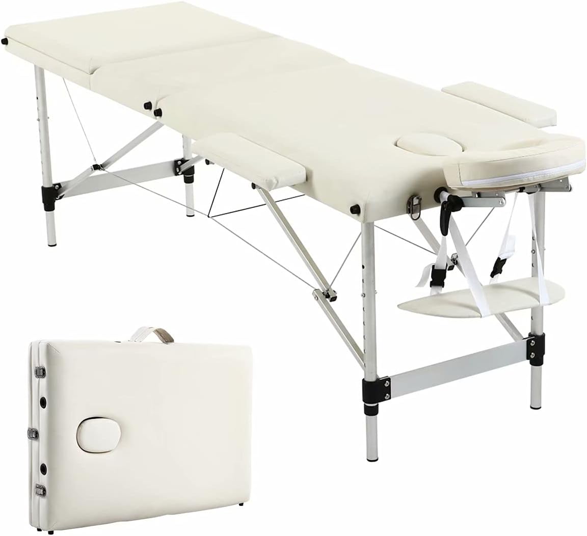 3 Folding Portable Adjustable Massage Table with Carrying Case C431551