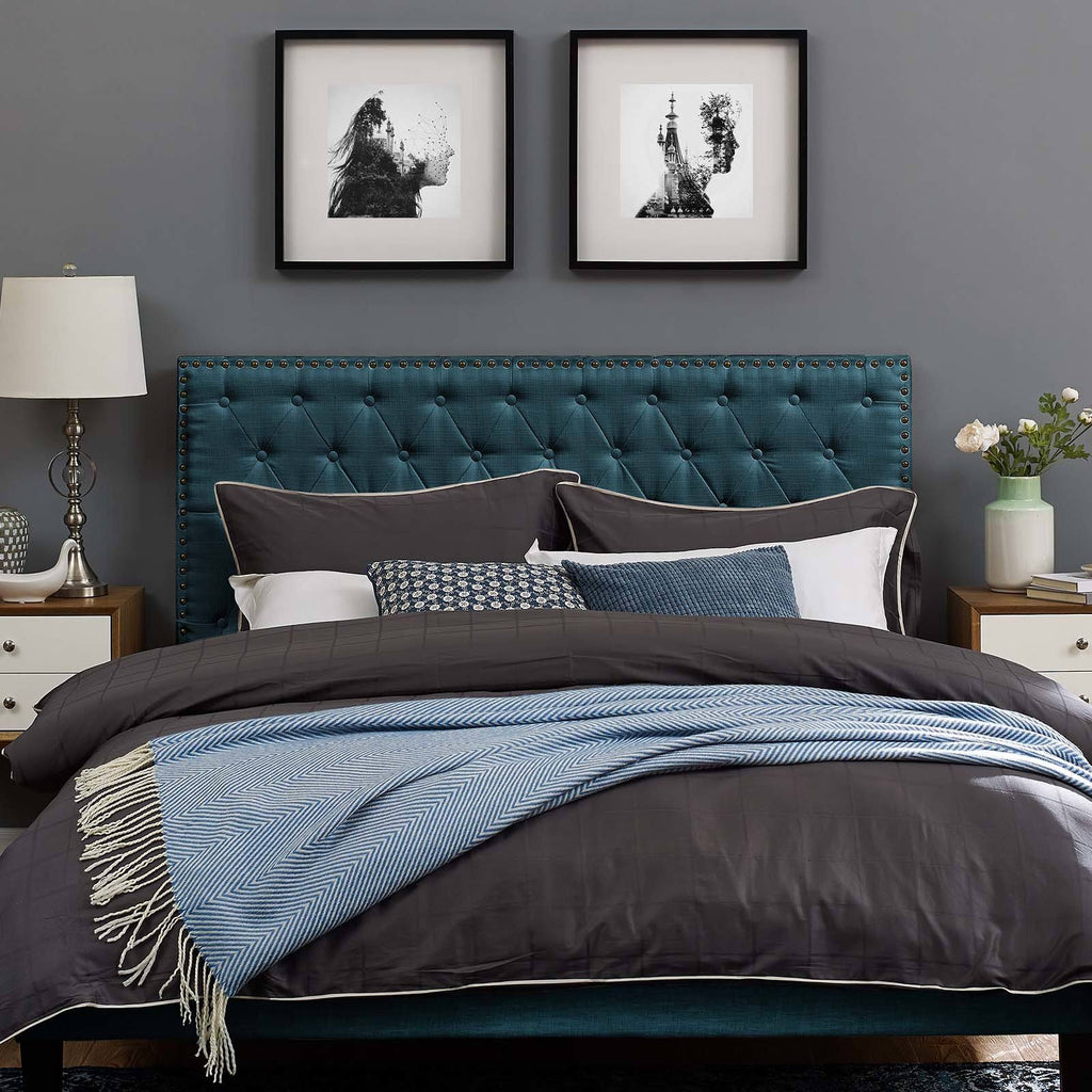 King and California King Upholstered Linen Fabric Headboard Z632