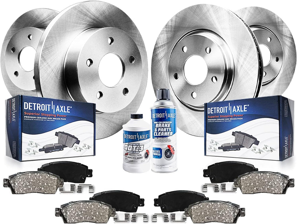 10.83 275mm Front and Rear Disc Brake Rotors with Brake Pads 10pc Set R2621