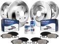 10.83 275mm Front and Rear Disc Brake Rotors with Brake Pads 10pc Set R2621