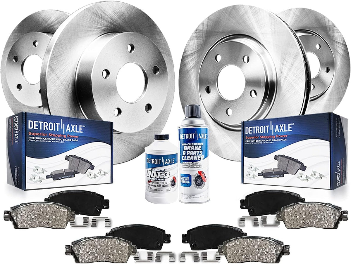 10.83 275mm Front and Rear Disc Brake Rotors with Brake Pads 10pc Set R2621