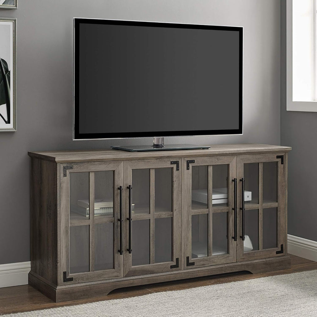 White 48 Inch Wood Buffet Sideboard Storage Cabinet Q8089
