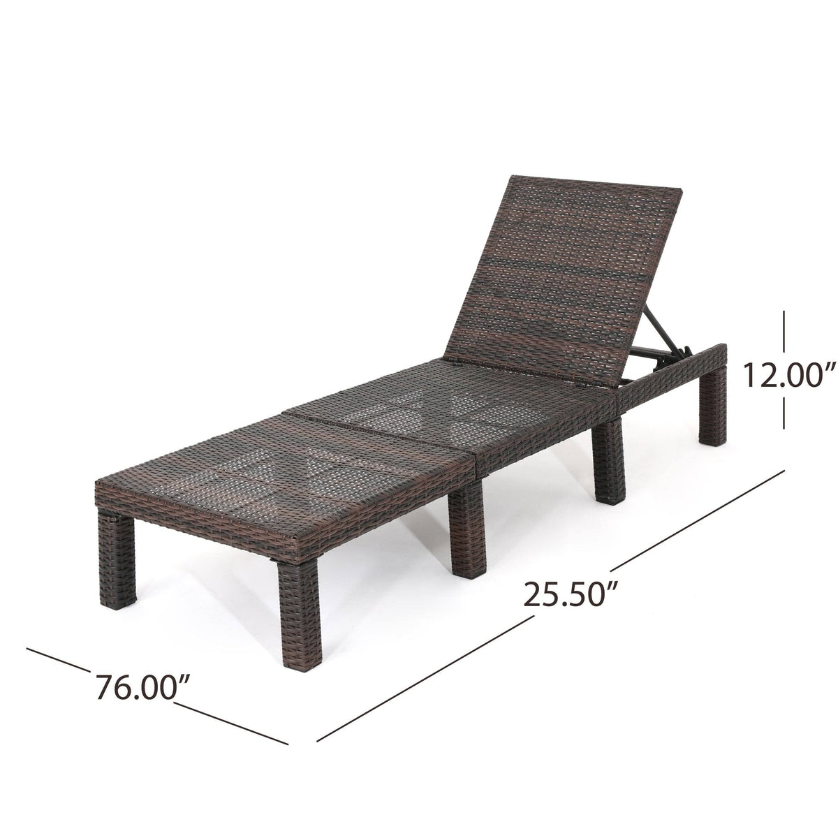 Brown Wicker Chaise Lounge Set of 4 R25187