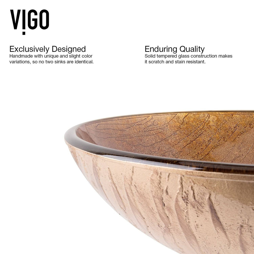 Glass Vessel Sink and Faucet Set Oil Rubbed Bronze V239188