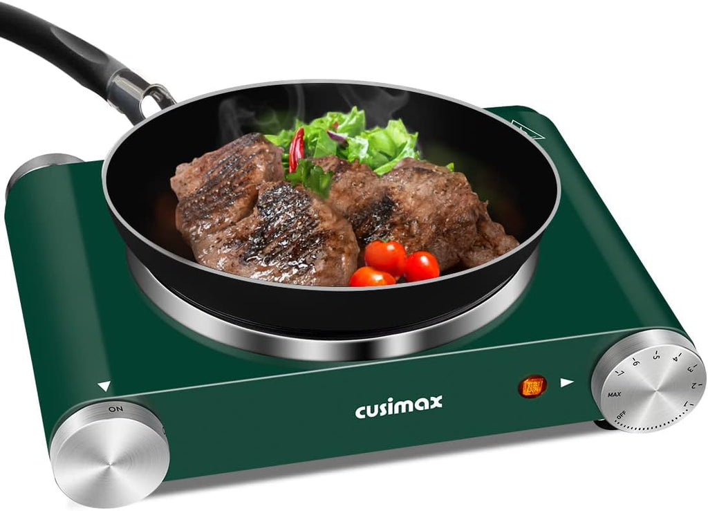 Double Burner 1800W Electric Hot Plate, Black Stainless Steel S633