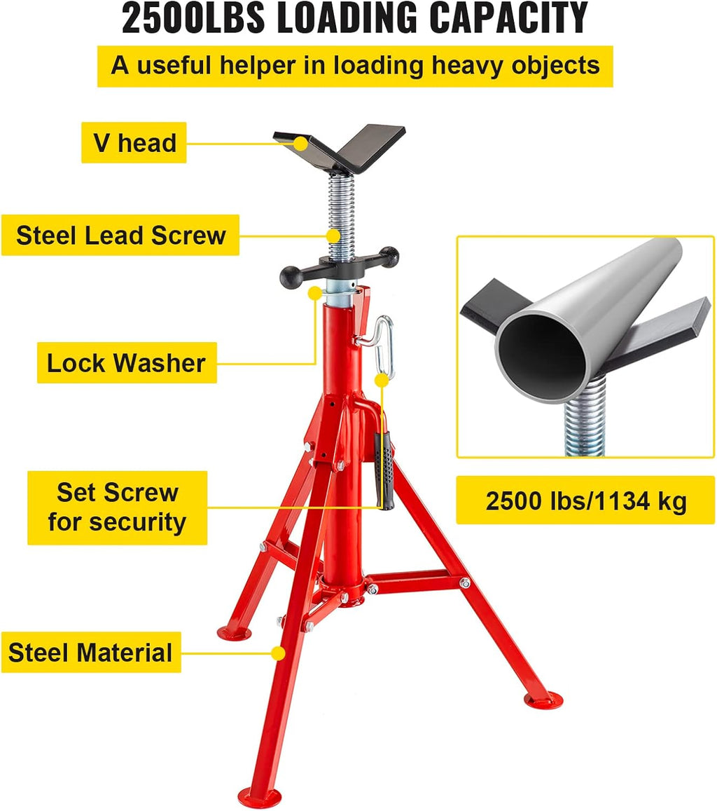 Adjustable Folding Steel Pipe Stands 28-52 Inch 2500 LB Pack of 2 I84309