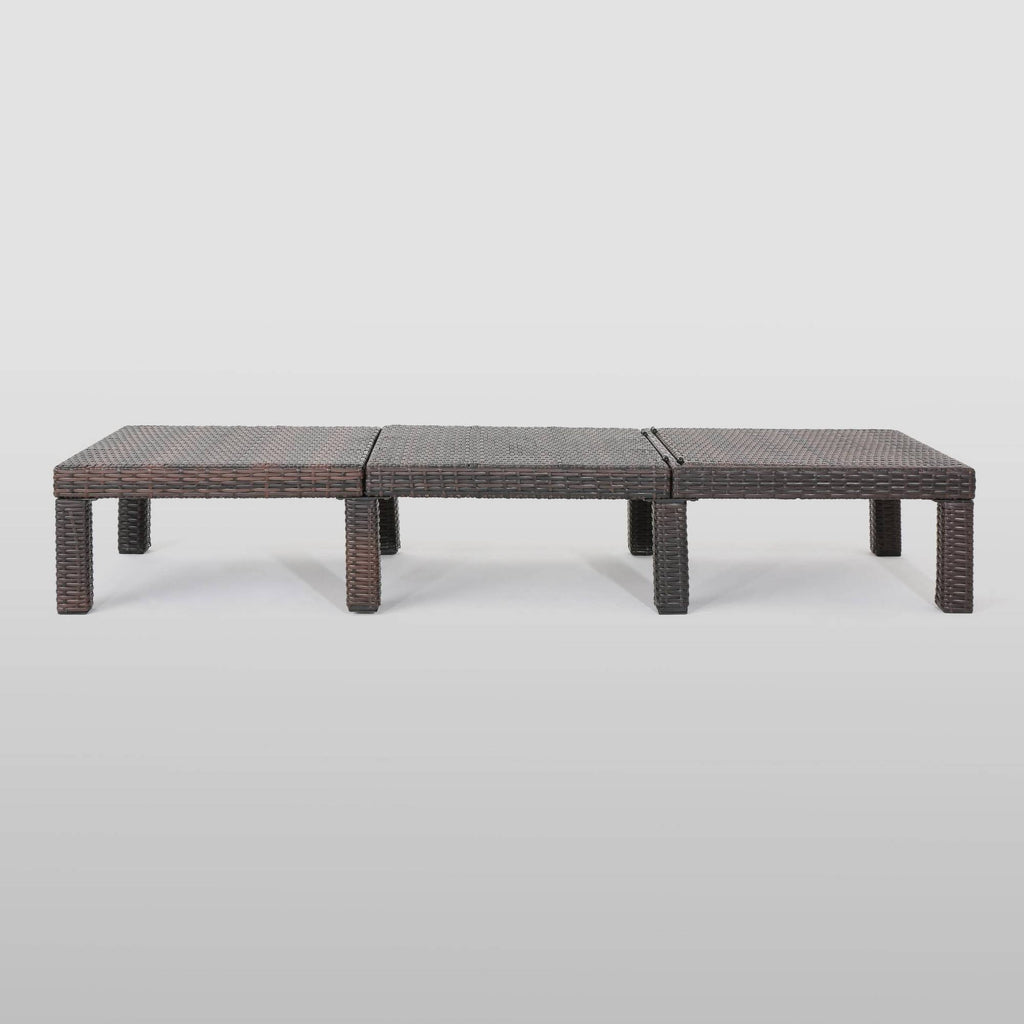 Brown Wicker Chaise Lounge Set of 4 R25187