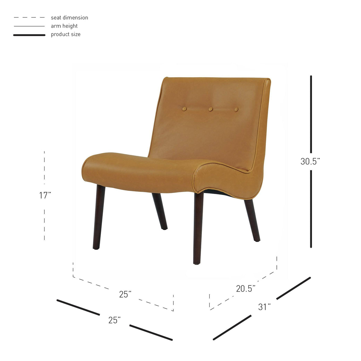 Vintage Caramel Bonded Leather Chair K230644