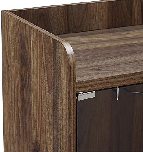 30 Glass Door Bar Cabinet in Dark Walnut F6104