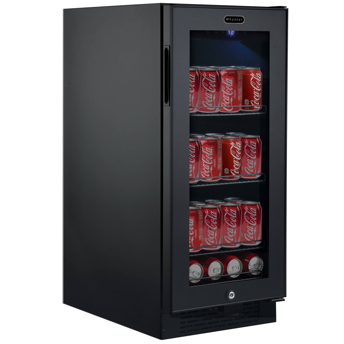 Black Glass 80-Can 3.4 Cu ft. Beverage Refrigerator T3522