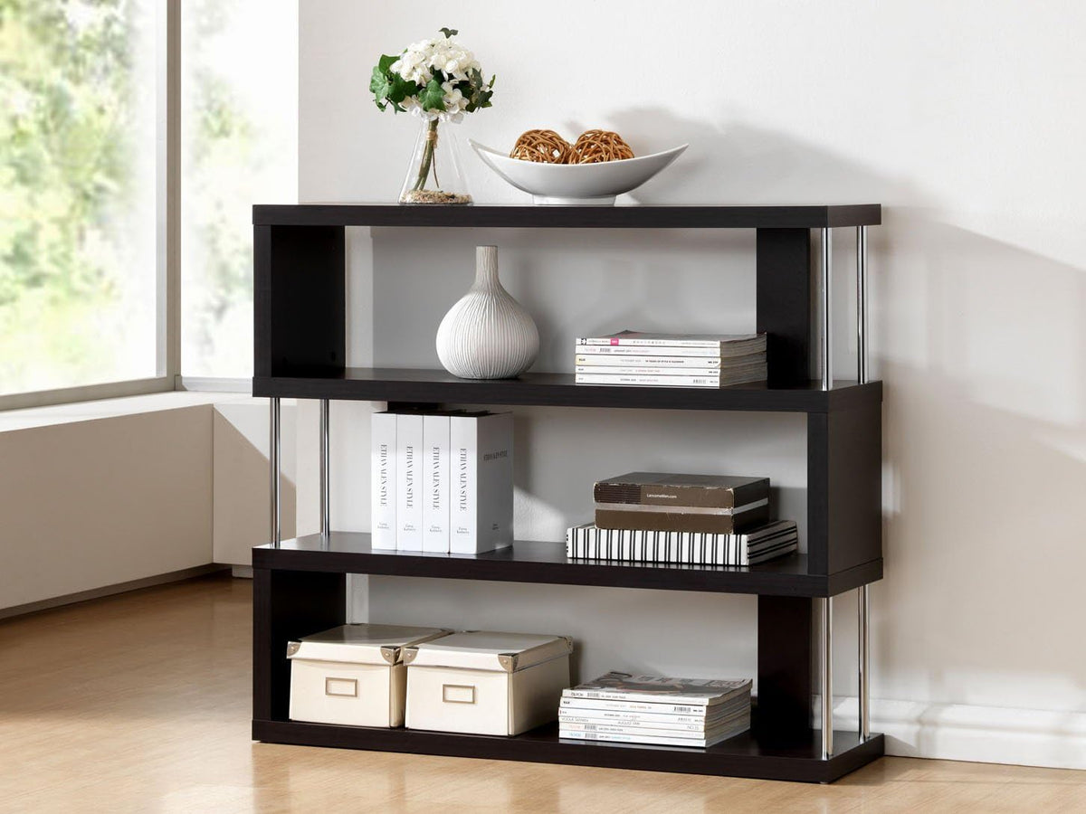6-Shelf Dark Brown Bookcase K717