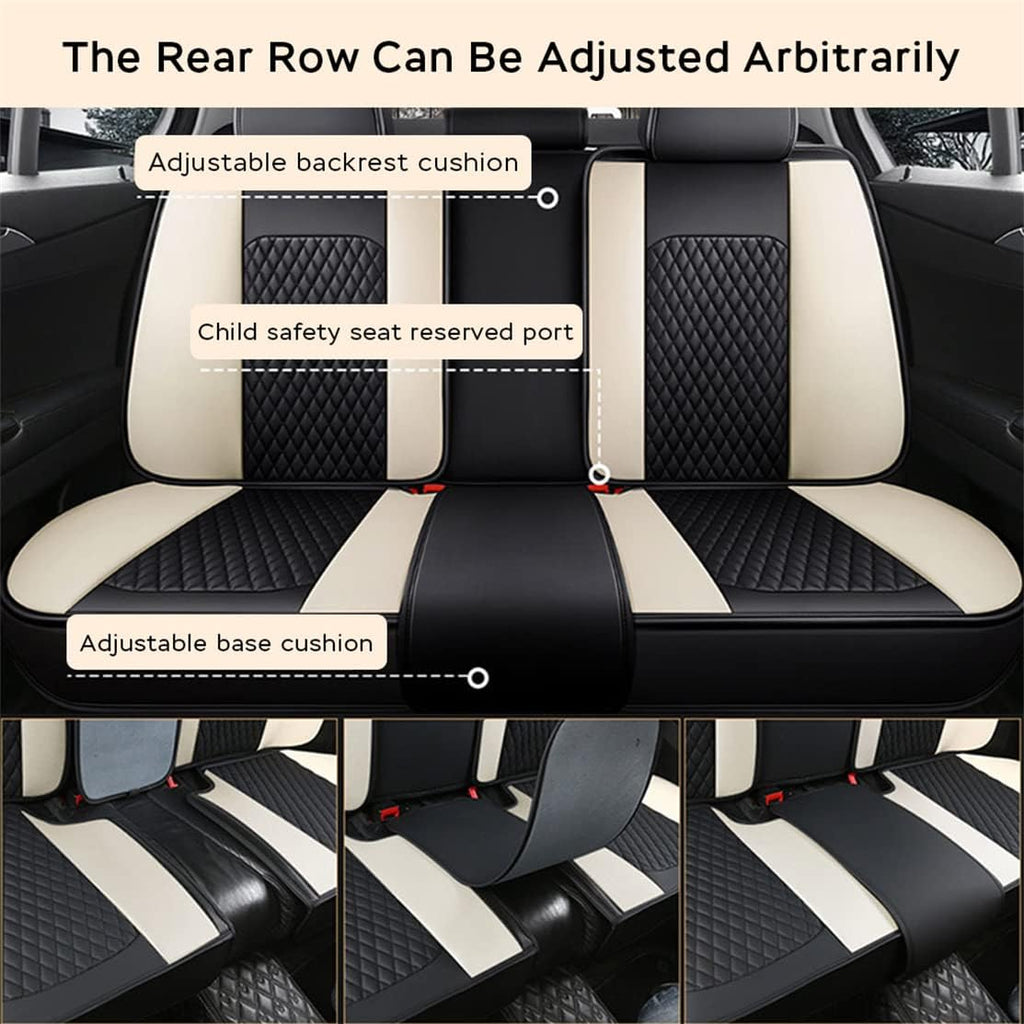 Car Seat Covers 5-Seat Black Beige I260