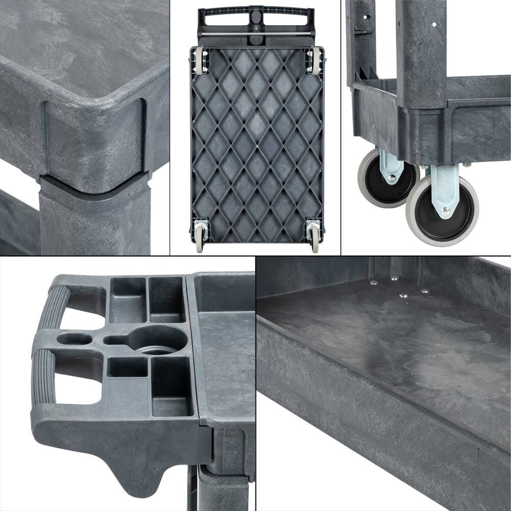 Grey Three-Layer Plastic Storage Trolley U1827