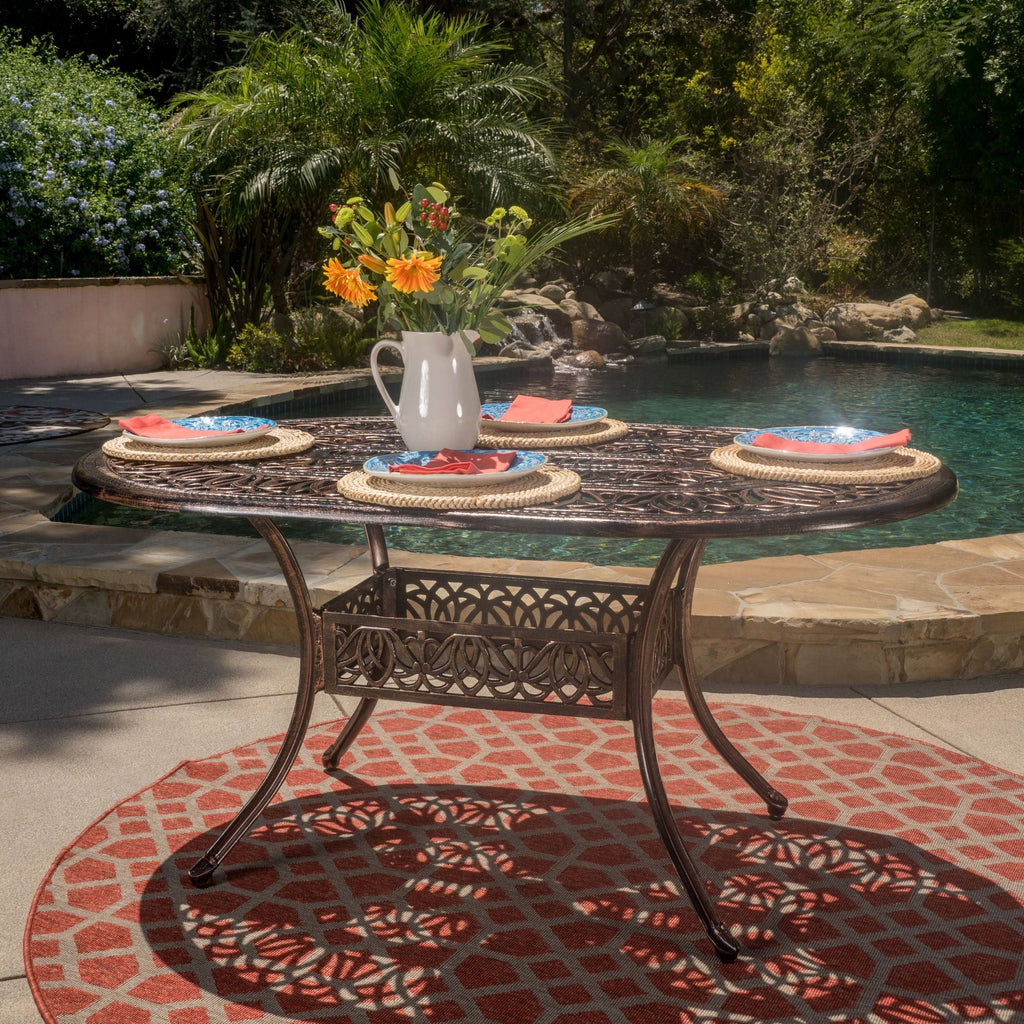 Oval Cast Aluminum Dining Table O271