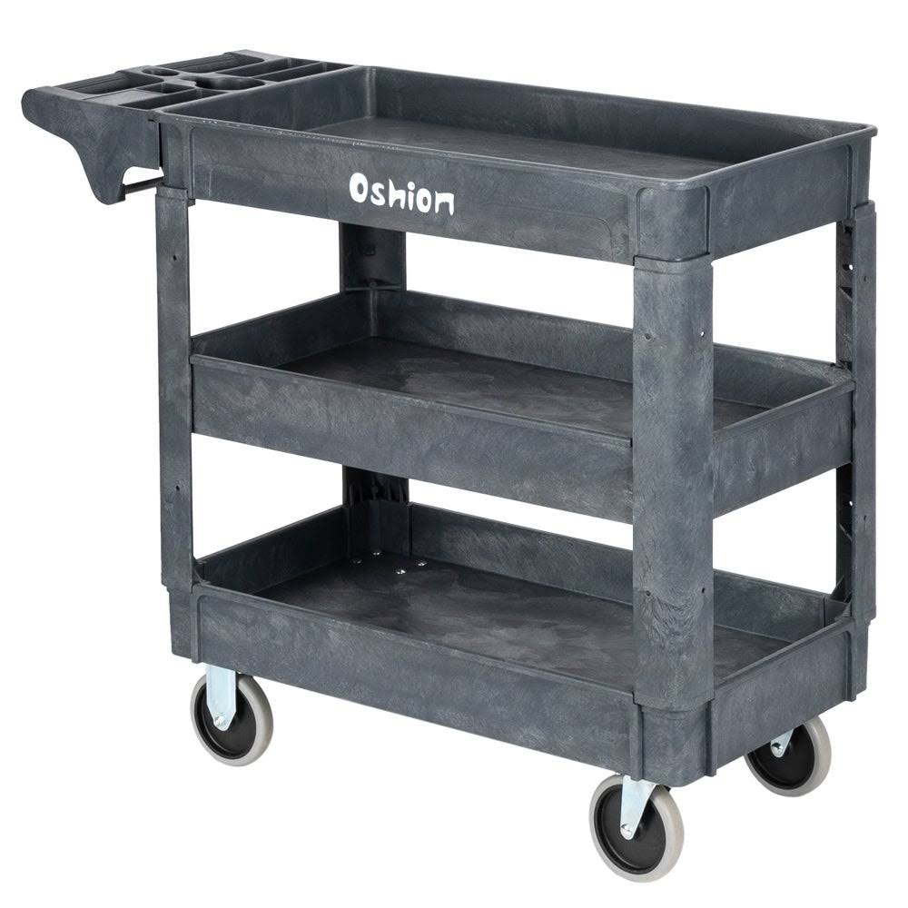 Grey Three-Layer Plastic Storage Trolley U1827