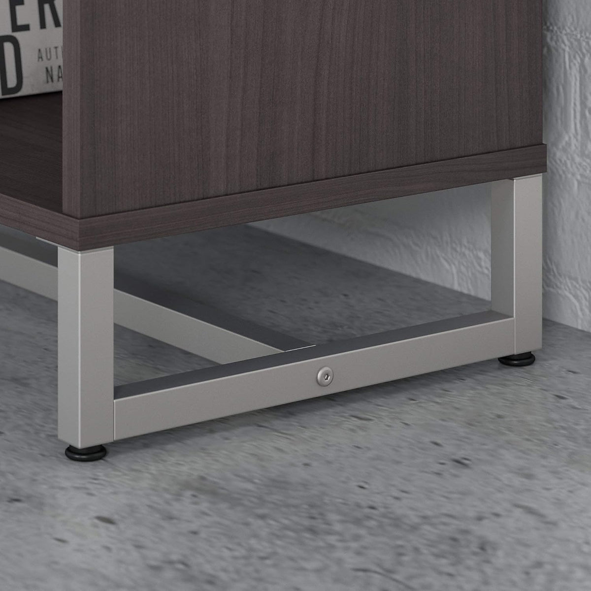 Storm Gray 2 Shelf Bookcase Cabinet Q715651