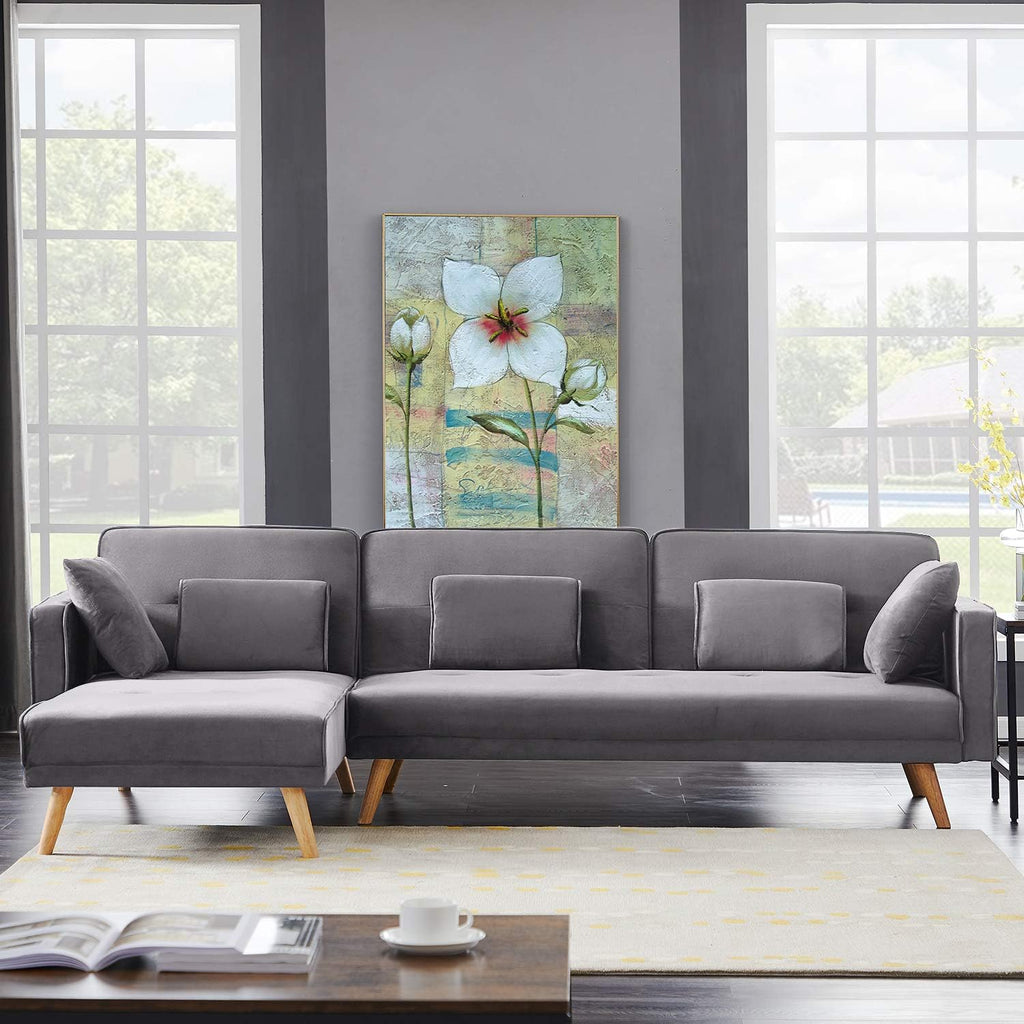 Blue Fabric Sectional Sofa Bed M239196