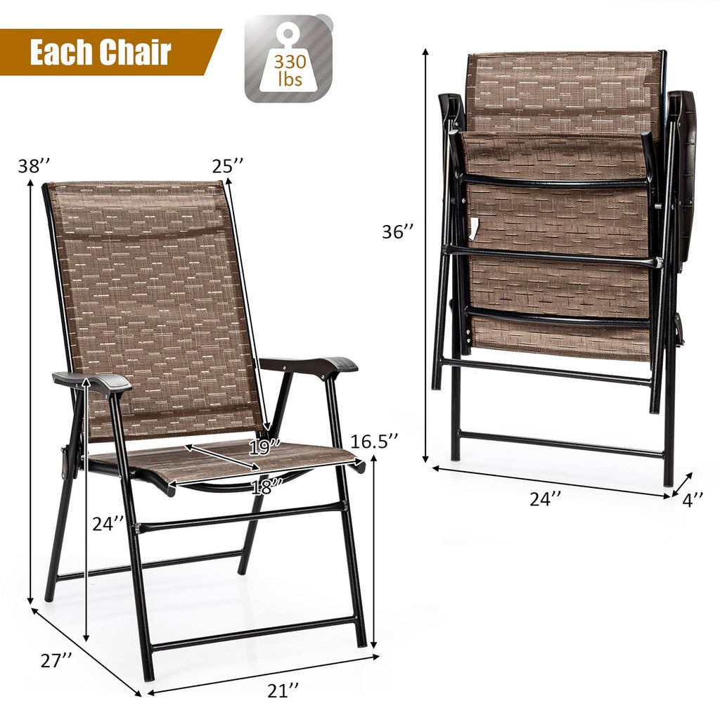 4 Piece Outdoor Patio Folding Chair with Armrest R4656
