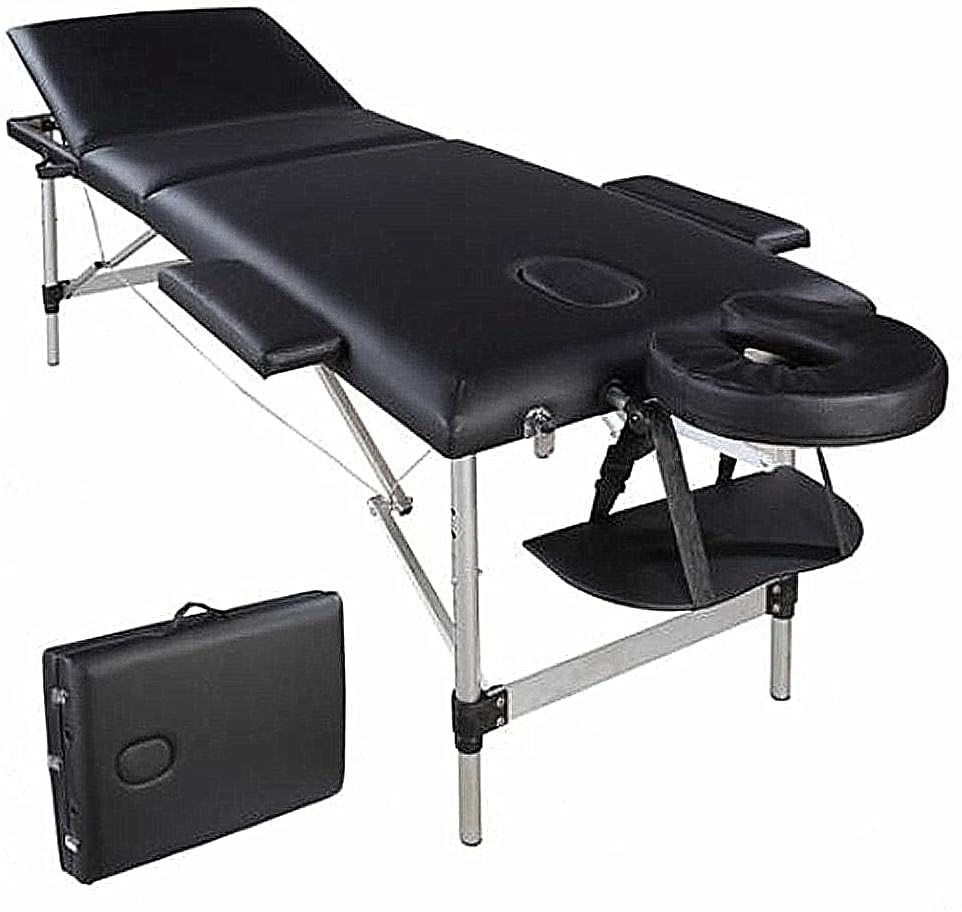 3 Folding Portable Adjustable Massage Table with Carrying Case C431551