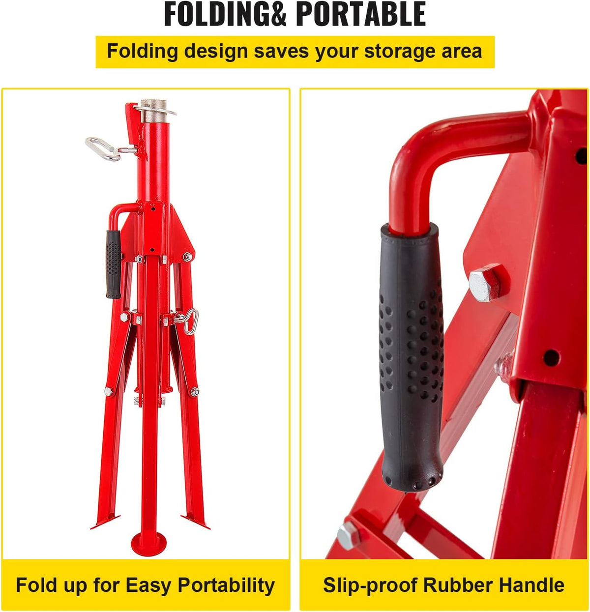 Adjustable Folding Steel Pipe Stands 28-52 Inch 2500 LB Pack of 2 I84309