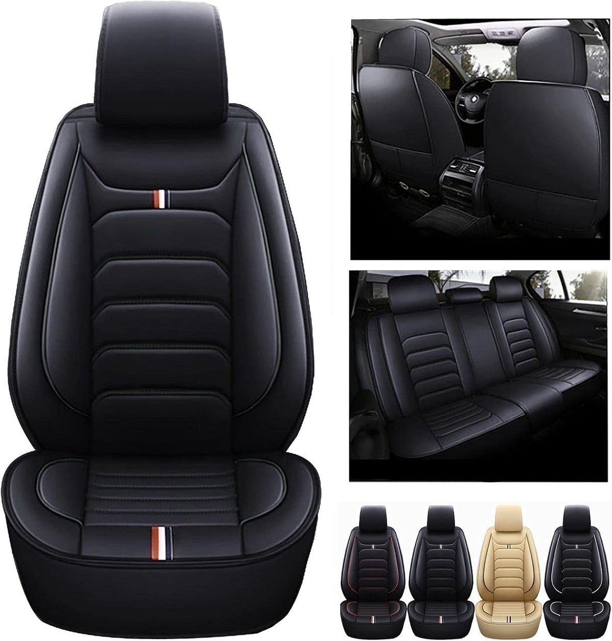 Waterproof PU Leather 5-seat Car Seat Covers K3174