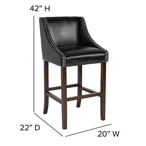 2 Pk. Walnut Barstool with Black Leather J241