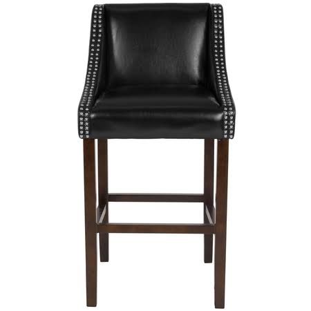 2 Pk. Walnut Barstool with Black Leather J241