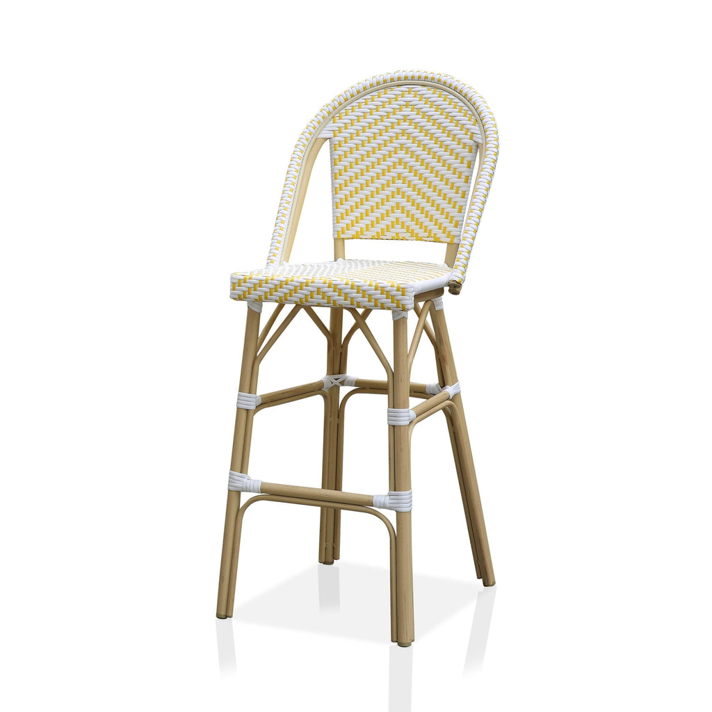Natural Tone Patio Bar Chairs Set of 2 D77771