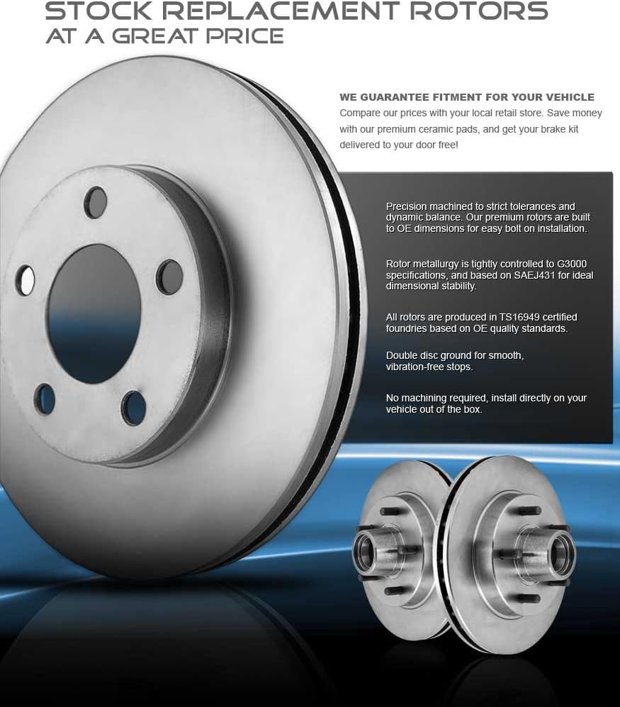5 Lug Rotors + Brake Pads + Clips H367131