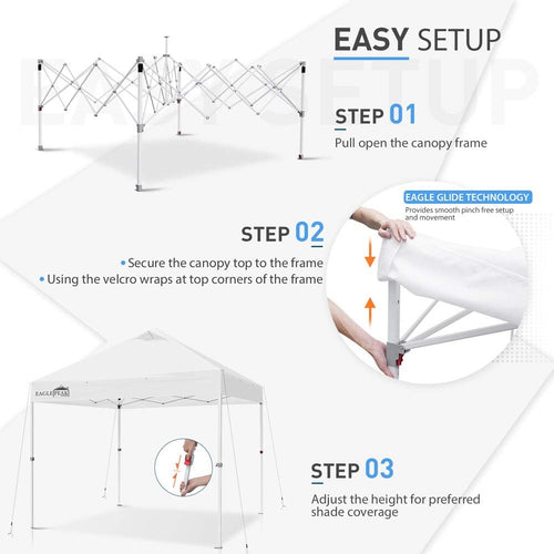 10' x 10' Heavy Duty Pop Up Canopy Tent with 100 Square Feet of Shade W581