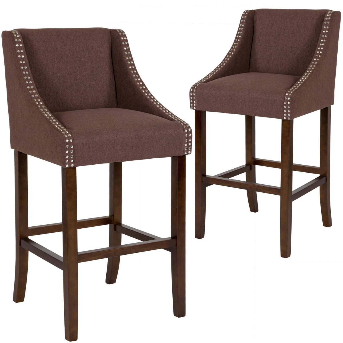 2 Pk. Walnut Barstool with Black Leather J241