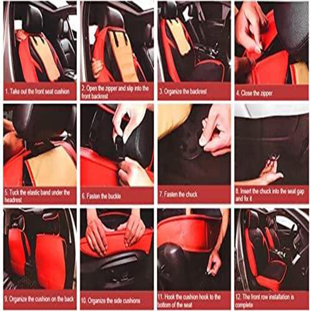 Car Seat Covers 5-Seat Black Beige I260