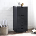 Gray 6 Drawer File Cabinet on Wheels Y56160