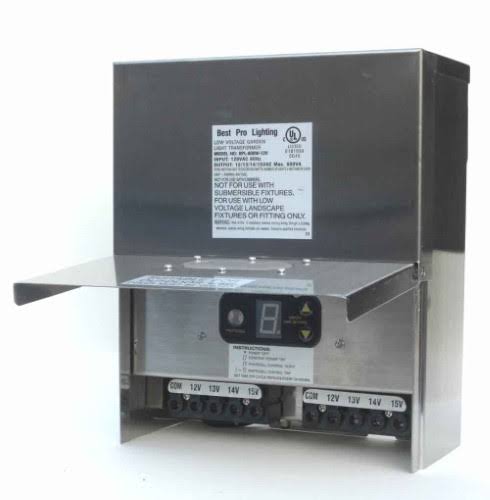 600W Stainless Steel Multi Tap Landscape Lighting Transformer Q380475