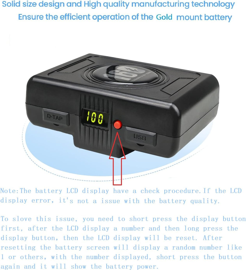 10500mAh Gold Mount Battery with D-tap Charger and Cable R644244