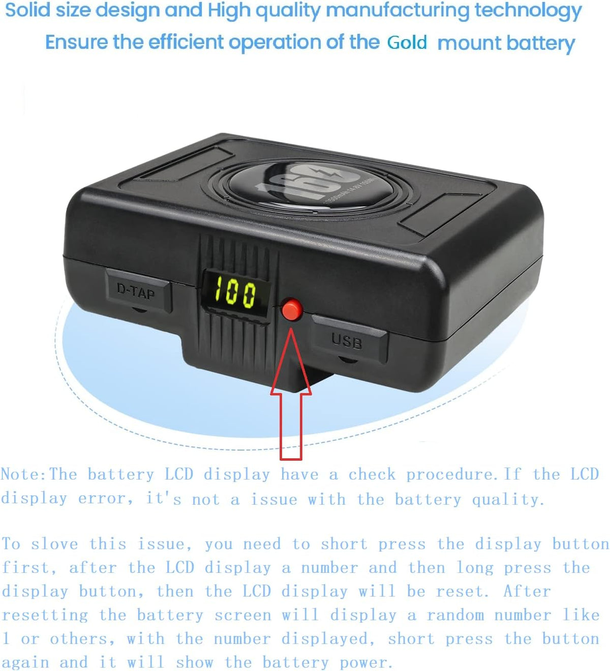 10500mAh Gold Mount Battery with D-tap Charger and Cable R644244