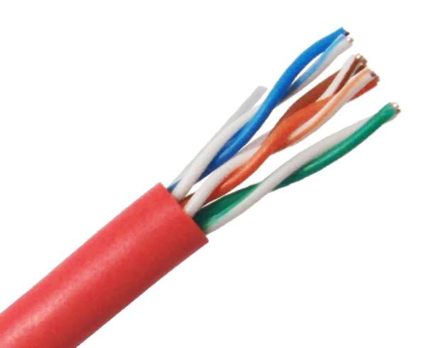 Cat5e Riser Bulk Ethernet Cable, 24 AWG 1000ft - Red D793