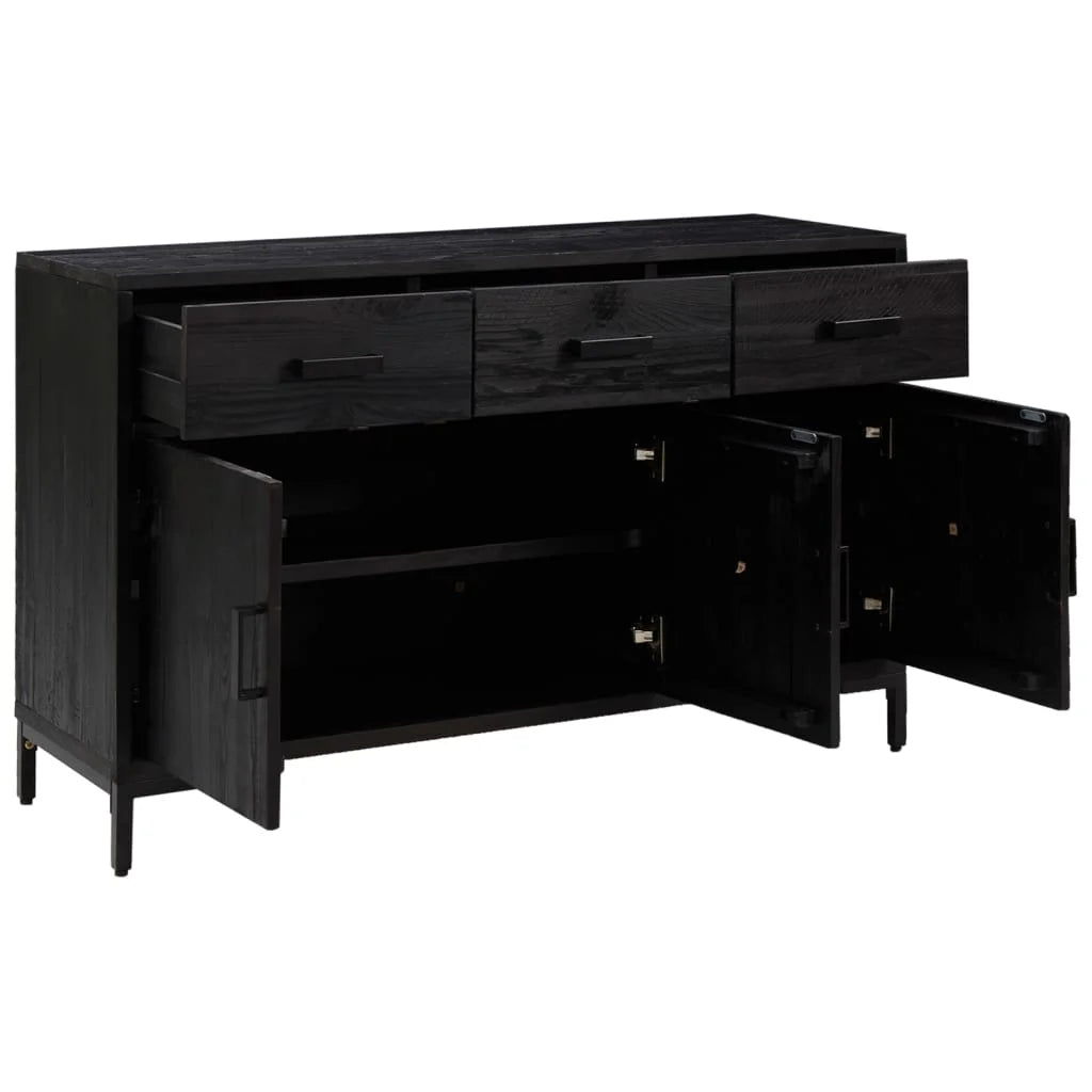 Black Solid Wood Pine Sideboard Q575617