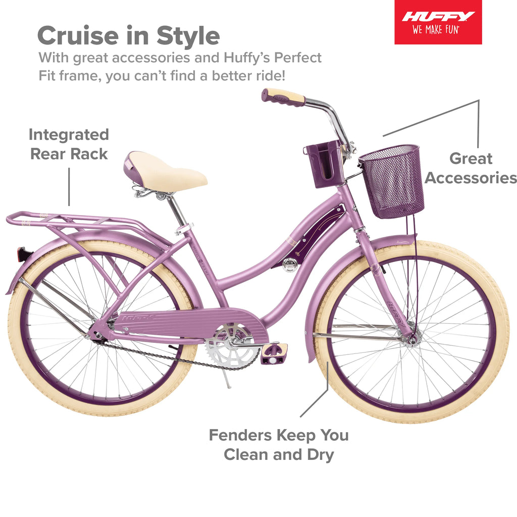 24 Inch Purple Satin Cruiser Bike M680439