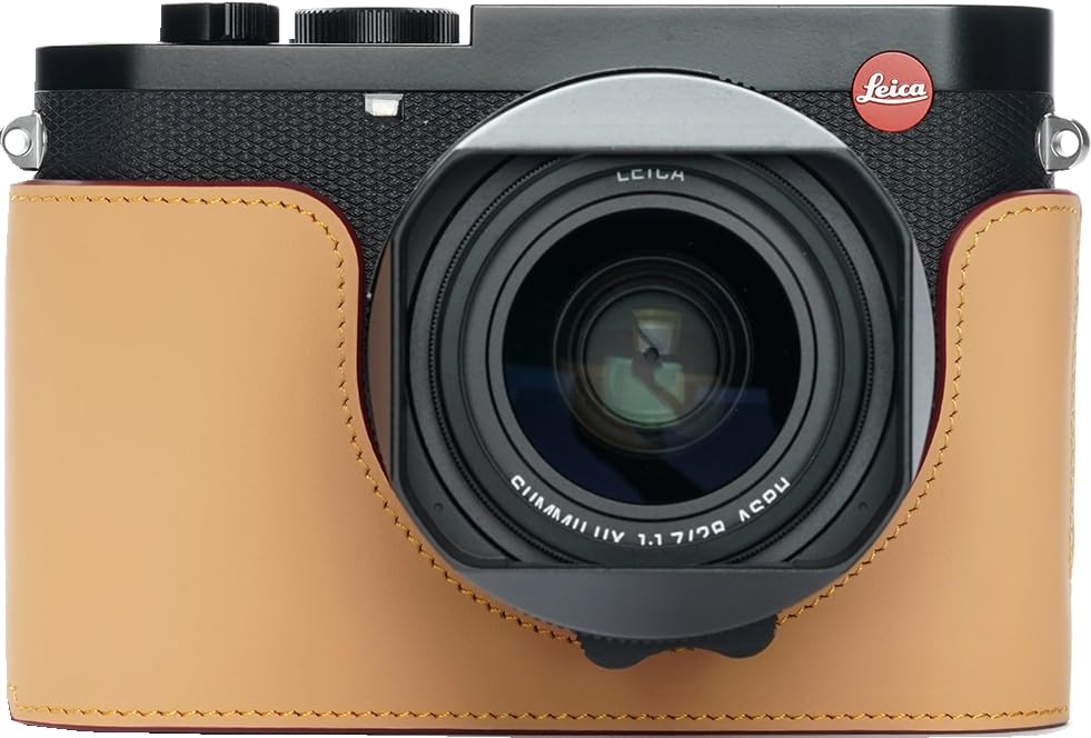 Handmade Genuine Leather Half Camera Case with Hand Strap U35649