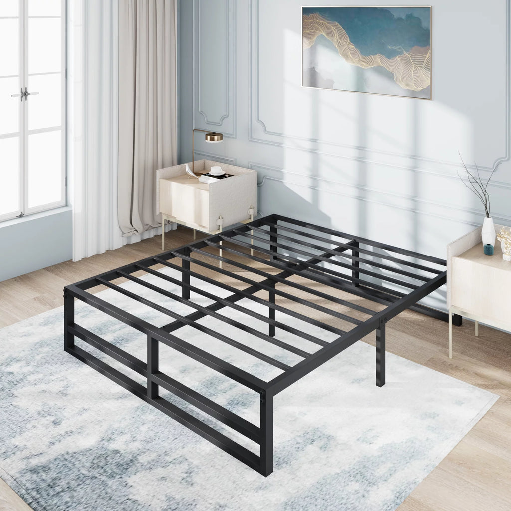 Queen Size Black Metal Bed Frame T71447