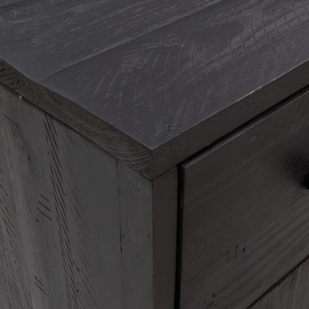 Black Solid Wood Pine Sideboard Q575617