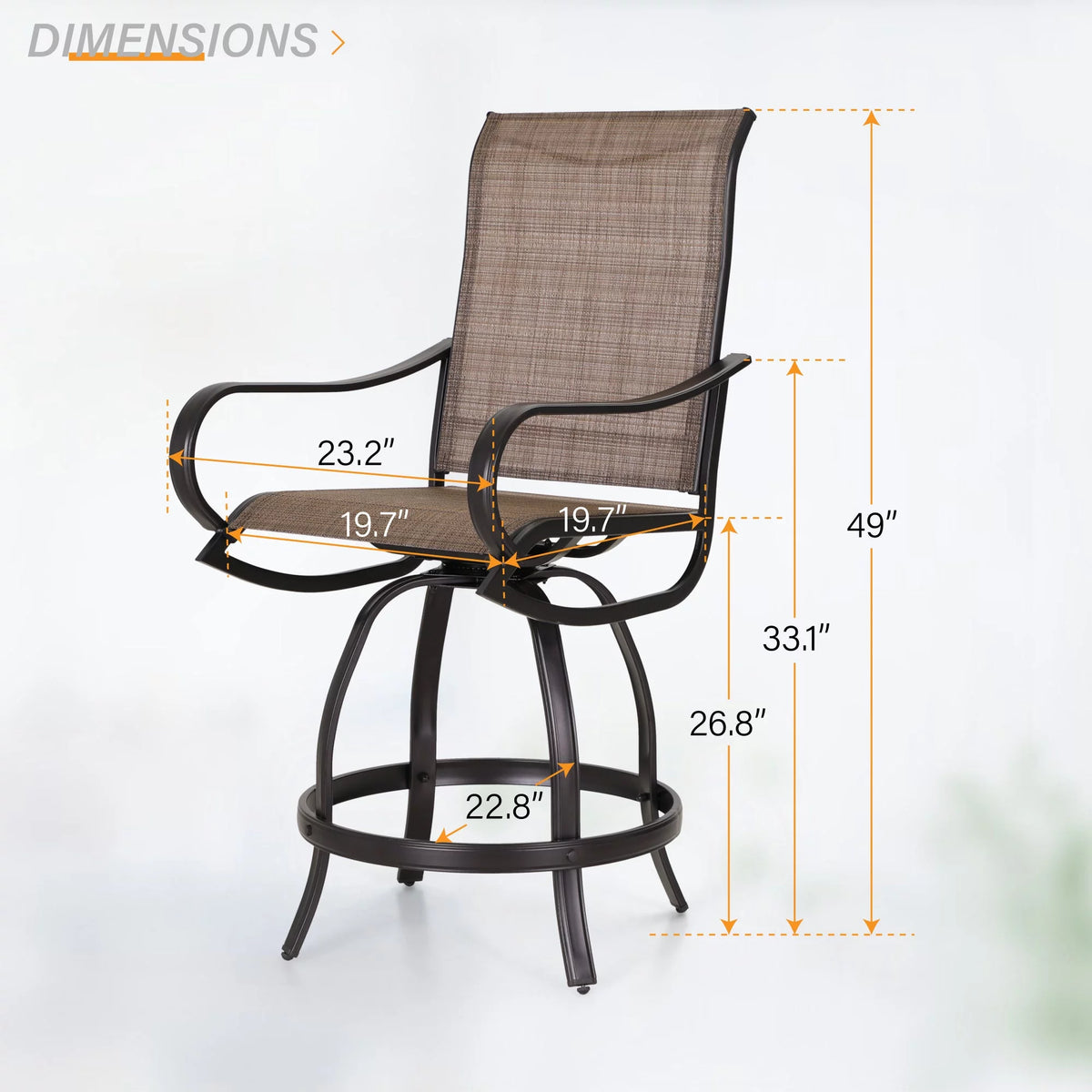 2 Piece Outdoor Swivel Bar Stools Q518005